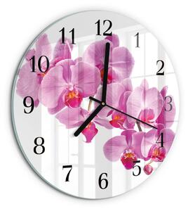 Skleněné nástěnné hodiny Orchidej zsoc-fi30-00176687