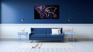 Malvis Třídílný obraz mapa světa II. Velikost: 90x70 cm