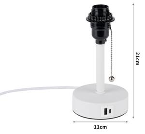 Brilagi - Stolní lampa s USB portem TABLON 1xE27/25W/230V bílá