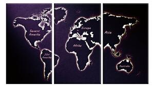 Malvis Třídílný obraz mapa světa II. Velikost: 90x70 cm