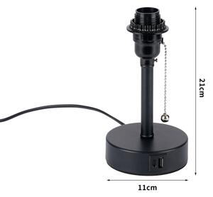 Brilagi - Stolní lampa s USB portem TABLON 1xE27/25W/230V černá