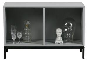 Hoorns Cementově šedý dřevěný regál Inara M 81 x 35 cm