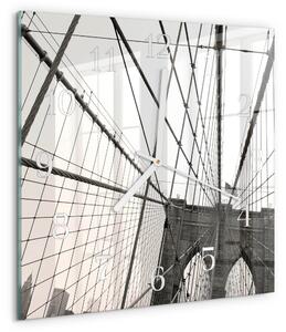 Skleněné hodiny Brooklynský most zskb-30x30-00085614
