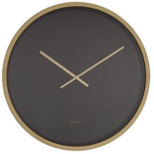 Černo-mosazné kovové nástěnné hodiny ZUIVER BANDIT