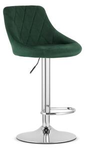 Barová sametová židle KAST AKSAMIT - zelená
