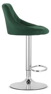 SUPPLIES KAST Barová sametová židle - zelená barva