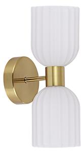 Nástěnná lampa PIEGA 2xE14/10W/230V mosaz/bílá