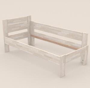 Rohová postel JOHANA pravá, buk/bílá, 100x200 cm