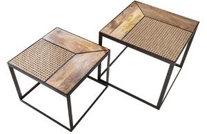 Moebel Living Set dvou mangových konferenčních stolků Lot 50/44 cm