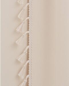 Krémový závěs LARA na stuhu se střapci 140 x 250 cm
