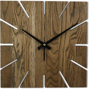 Dřevěné nástěnné hodiny s dubovým dřevem - čtvercové I SENTOP MAS008