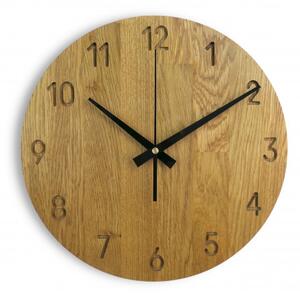 Dřevěné nástěnné hodiny s dubovým dřevem - Číselník I SENTOP MAS002
