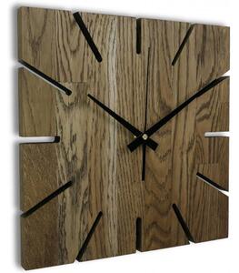 Dřevěné nástěnné hodiny s dubovým dřevem - čtvercové I SENTOP MAS008