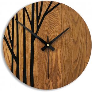Dřevěné nástěnné hodiny s dubovým dřevem konáre I SENTOP MAS003