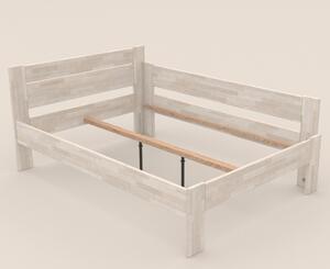 Rohová postel JOHANA pravá, buk/bílá, 120x200 cm
