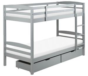 Patrová postel 90 cm Reggeton (šedá) (s roštem a úložným prostorem). 1075542