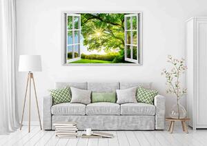 3D obraz okno- obrovský strom Velikost (šířka x výška): 60x40 cm