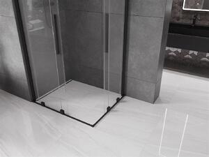 Mexen Velar Duo, sprchový kout s posuvnými dveřmi 100(dveře) x 90(dveře) cm, 8mm čiré sklo, černý matný profil, 871-100-090-02-70