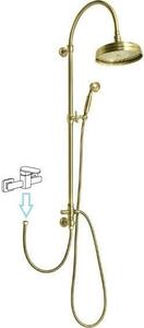 Sapho VANITY sprchový sloup k napojení na baterii, hlavová, ruční sprcha, teleskopický, bronz SET066
