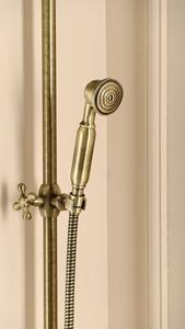Sapho VANITY sprchový sloup k napojení na baterii, hlavová, ruční sprcha, teleskopický, bronz SET066