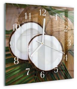Skleněné hodiny Kokosové ořechy zskb-30x30-00087533