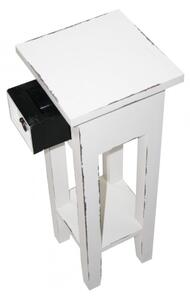 Přístavný stolek G&G bílá patina