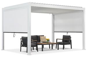 Lagos 3x4 volně stojící terasová pergola s 3m bočními roletami Garden Point bílá
