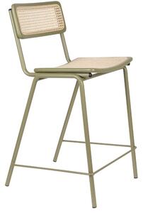 Zelená ratanová barová židle ZUIVER JORT 66,5 cm