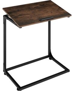 Tectake Odkládací stolek s naklápěcí deskou Ruston 55x35x66,5cm - Industriální dřevo tmavé, rustikální