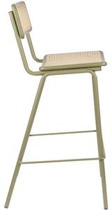 Zelená ratanová barová židle ZUIVER JORT 77,5 cm