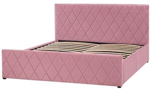 Manželská postel 160 cm Rhett (růžová) (s roštem a úložným prostorem). 1075602