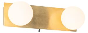 Nástěnná lampa zlatá 28 cm IP44 2-světlo s vypínačem - Cederic
