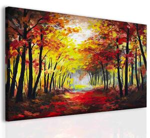 Malvis Obraz malba les na podzim Velikost: 120x80 cm