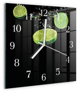 Skleněné hodiny Limetky zskb-30x30-00079000