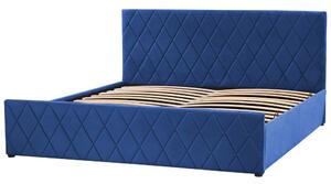 Manželská postel 180 cm Rhett (modrá) (s roštem a úložným prostorem). 1075605