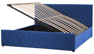 Manželská postel 180 cm Rhett (modrá) (s roštem a úložným prostorem). 1075605