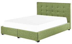 Manželská postel 160 cm Rhiannon (zelená) (s roštem a úložným prostorem). 1075624