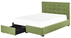 Manželská postel 140 cm Rhiannon (zelená) (s roštem a úložným prostorem). 1075623