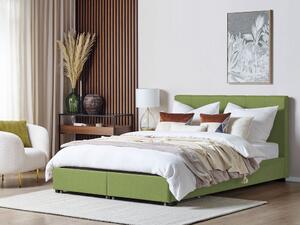Manželská postel 180 cm Rhiannon (zelená) (s roštem a úložným prostorem). 1075625