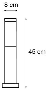 Venkovní lampička na sloup z oceli 45 cm IP44 - Rox s hrotovitým kolíkem a kabelem