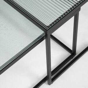 Set dvou skleněných konferenčních stolků Kave Home Akemi 100x50/ 50x55 cm