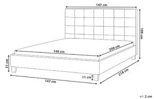 Manželská postel 140 cm ROLLA (s roštem) (světle šedá). 1007494