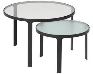 Set dvou skleněných konferenčních stolků Kave Home Oni 70/50 cm