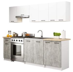 Kuchyňská sestava OLIVIA 2,4m Bílá / Beton