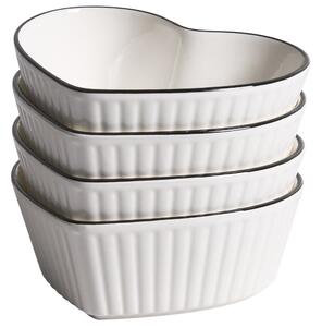 Sada 4 zapékacích misek MACE Porcelán Bílá