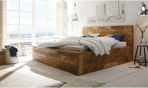 Hnědá dřevěná postel Sierra 180x200