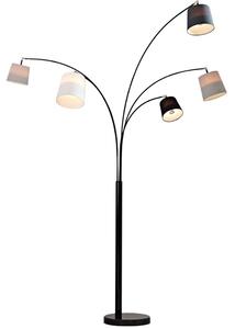 Moebel Living Šedá kovová stojací lampa Malcolm 200 cm