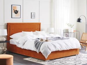 Manželská postel 160 cm Ruthine (oranžová) (s roštem a úložným prostorem). 1075671