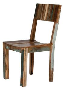 Barevná židle masiv recyklované dřevo Frankfurt - LIKVIDACE VZORKU