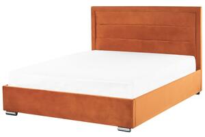 Manželská postel 160 cm Ruthine (oranžová) (s roštem a úložným prostorem). 1075671